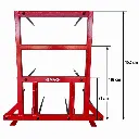 Gecorrigeerde maatvoering van rode HEMACH-balenwagen.webp