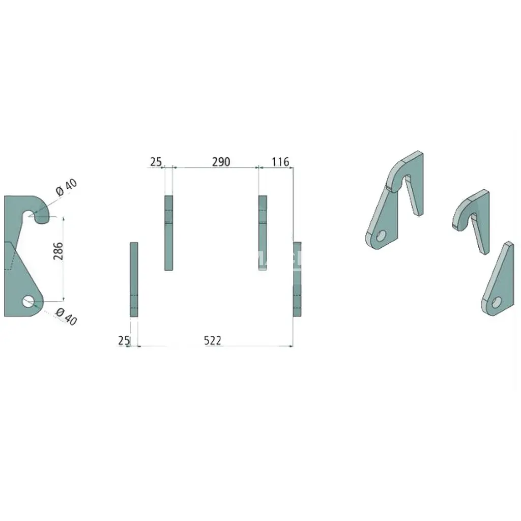 Aanlasdelen Ahlmann, AS 45, 50e, AF60, AL60, 60e 