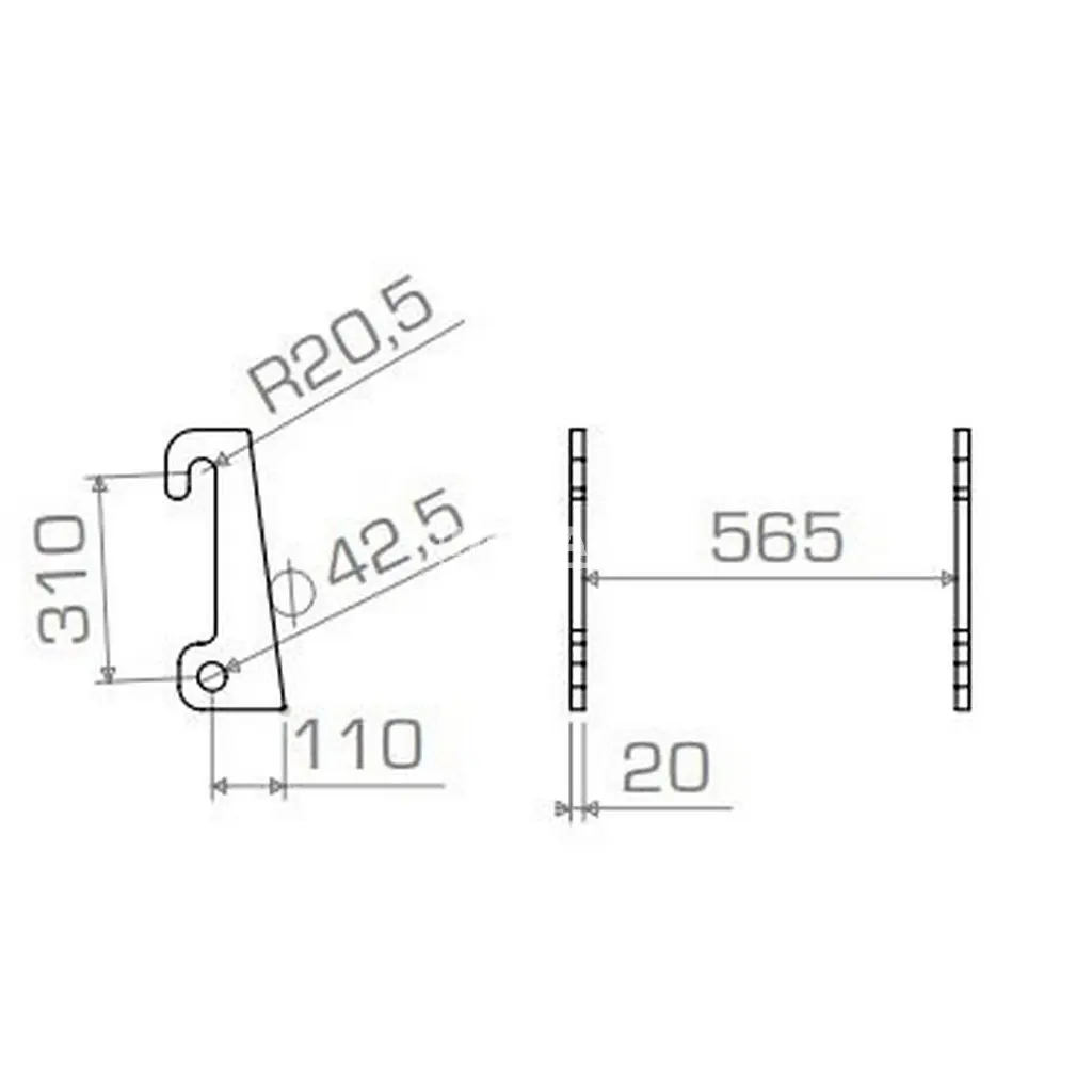 Aanlasdelen Giant recht, Pitbull, Eurotrac 20mm